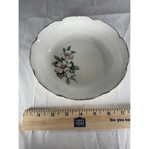 Vintage 1940s Saban Dogwood Floral Ceramic Porcelain Small Bowl RARE